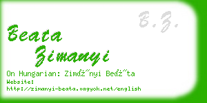 beata zimanyi business card